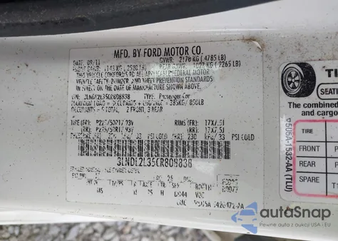 2012 Lincoln Mkz Hybrid from USA, damaged, VIN 3LNDL2L35CR808838